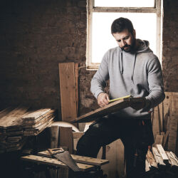 Scruffs Kapuzenpulli Worker grau Größe S