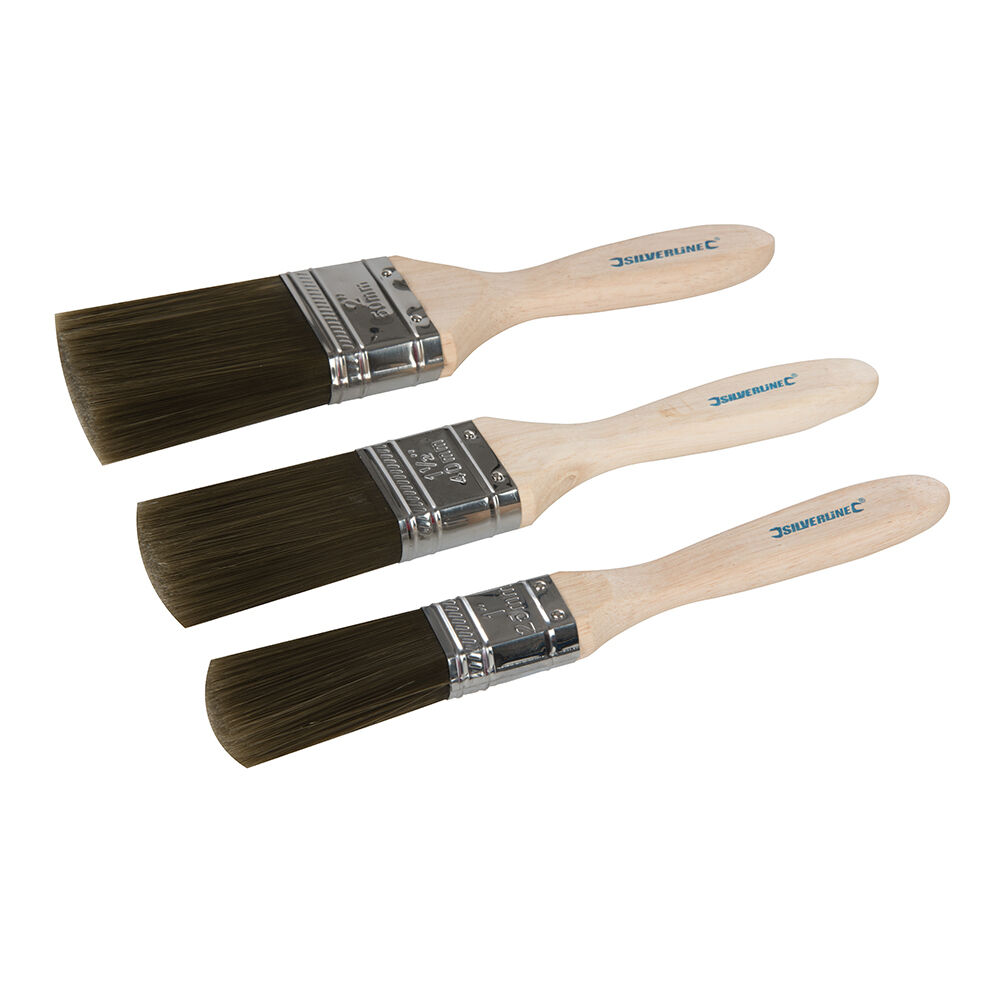 Premium Farbpinselsatz mit synthetischen Borsten 25-40-50mm 3-tlg.