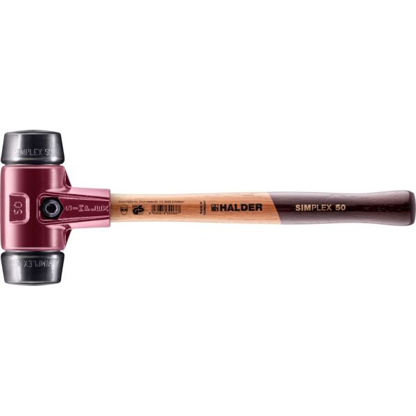HALDER SIMPLEX Schonhammer Ø 50 mm Gummi schwarz mit Tempergussgehäuse