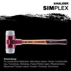 HALDER SIMPLEX Schonhammer Ø 30 mm TPE-mid grau mit Tempergussgehäuse