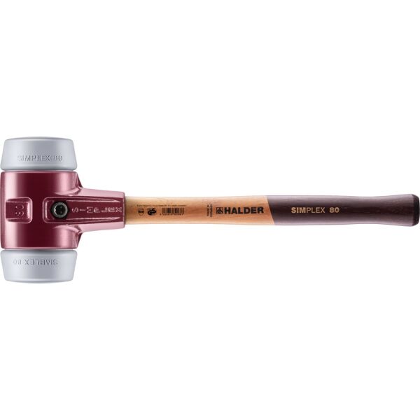 HALDER SIMPLEX Schonhammer Ø 80 mm TPE-mid grau mit Tempergussgehäuse | Gravur möglich