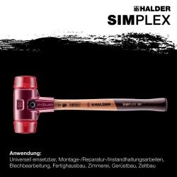 HALDER SIMPLEX Schonhammer Ø 30 mm Plastik rot mit Tempergussgehäuse