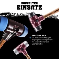 HALDER SIMPLEX Schonhammer Ø 30 mm Plastik rot mit Tempergussgehäuse