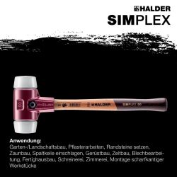 HALDER SIMPLEX Schonhammer Ø 60 mm Superplastik mit Tempergussgehäuse