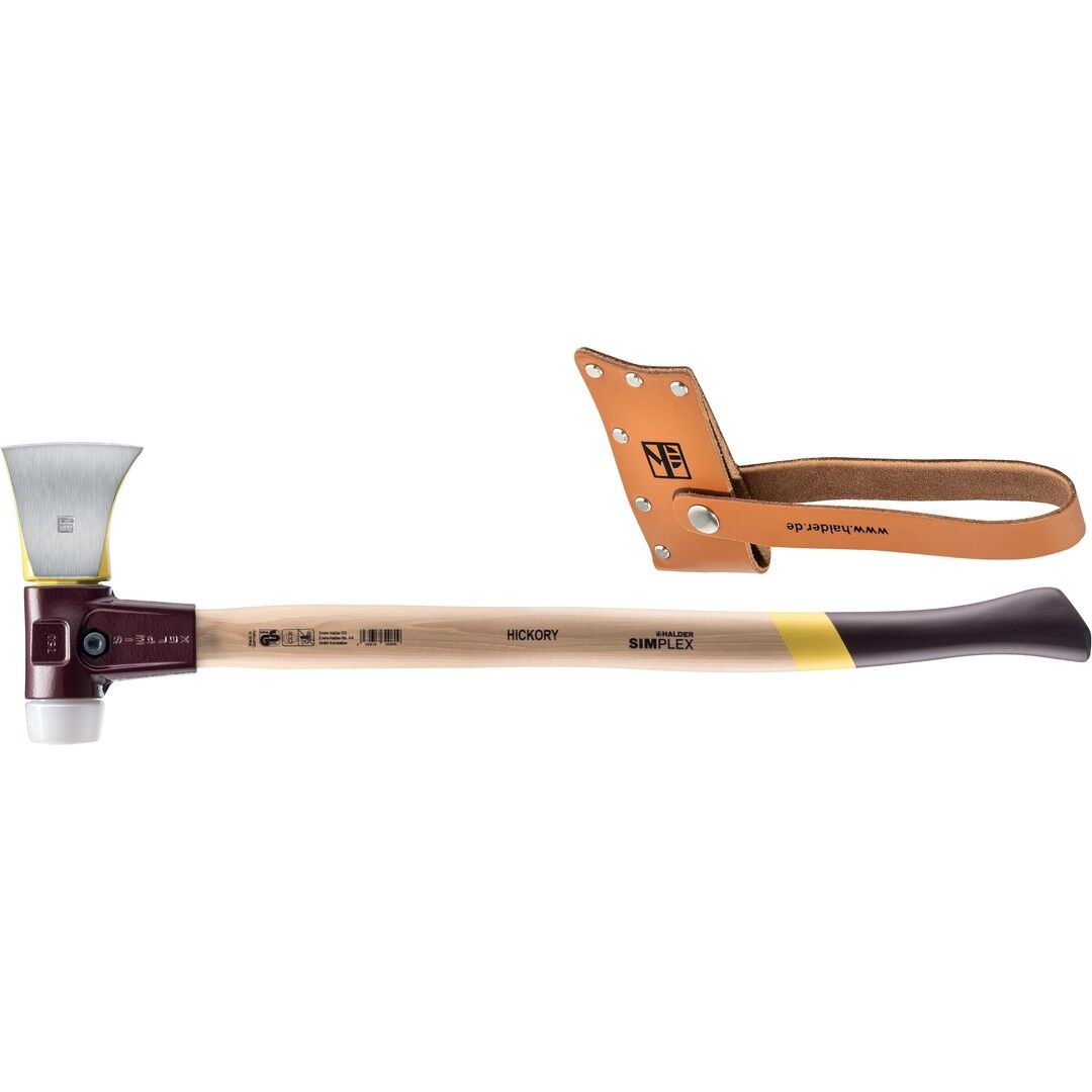 HALDER SIMPLEX Spaltaxt Ø 50 mm Superplastik mit Lederschneidschutz und Tempergussgehäuse schlank