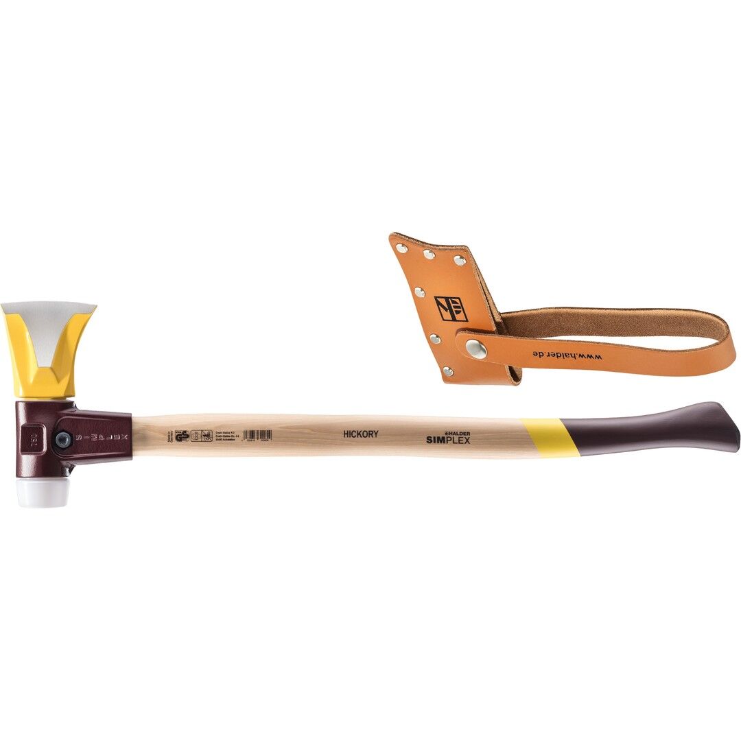 HALDER SIMPLEX Spaltaxt Ø 50 mm Superplastik mit Keilstegen und Lederschneidschutz Tempergussgehäuse