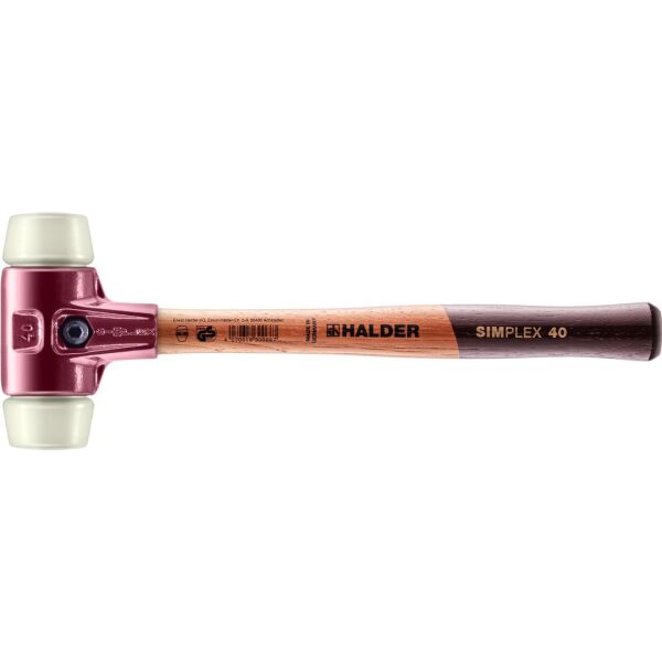 HALDER SIMPLEX Schonhammer Ø 40 mm Nylon mit Tempergussgehäuse