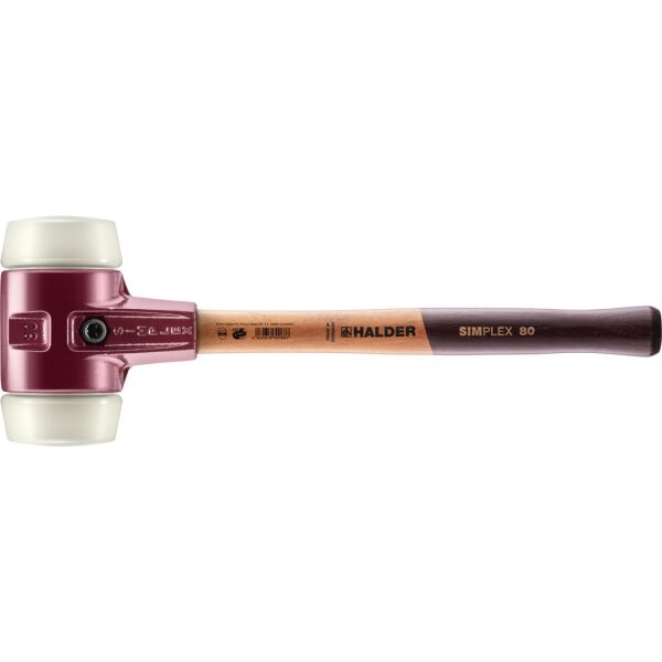HALDER SIMPLEX Schonhammer Ø 80 mm Nylon mit Tempergussgehäuse