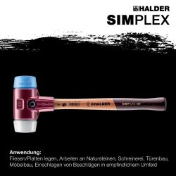 HALDER SIMPLEX Schonhammer Ø 80 mm Superplastik / TPE-soft blau mit Tempergussgehäuse