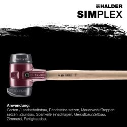 HALDER SIMPLEX Vorschlaghammer Ø 80 mm Gummi mit Standfuß und Termpergussgehäuse