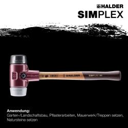HALDER SIMPLEX Schonhammer Ø 80 mm Gummi / TPE-mid grau mit Tempergussgehäuse | Gravur möglich
