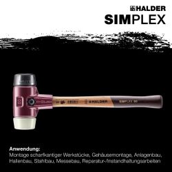 HALDER SIMPLEX Schonhammer Ø 30 mm Gummi / Nylon mit Tempergussgehäuse