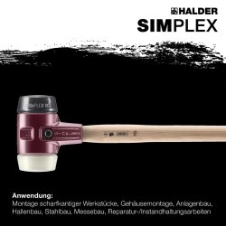 HALDER SIMPLEX Vorschlaghammer Ø 80 mm Gummi / Nylon mit Tempergussgehäuse