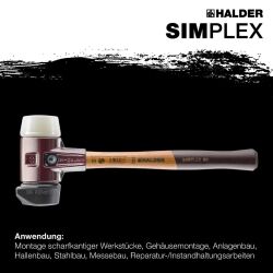 HALDER SIMPLEX Schonhammer Ø 80 mm Gummi / Nylon mit Standfuß und Termpergussgehäuse | Gravur möglich