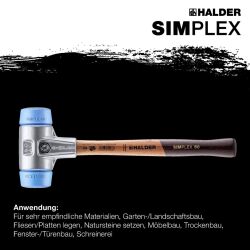 HALDER SIMPLEX Schonhammer Ø 50 mm TPE-soft blau mit Aluminiumgehäuse