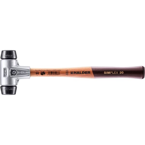 HALDER SIMPLEX Schonhammer Ø 30 mm Gummi mit Aluminiumgehäuse