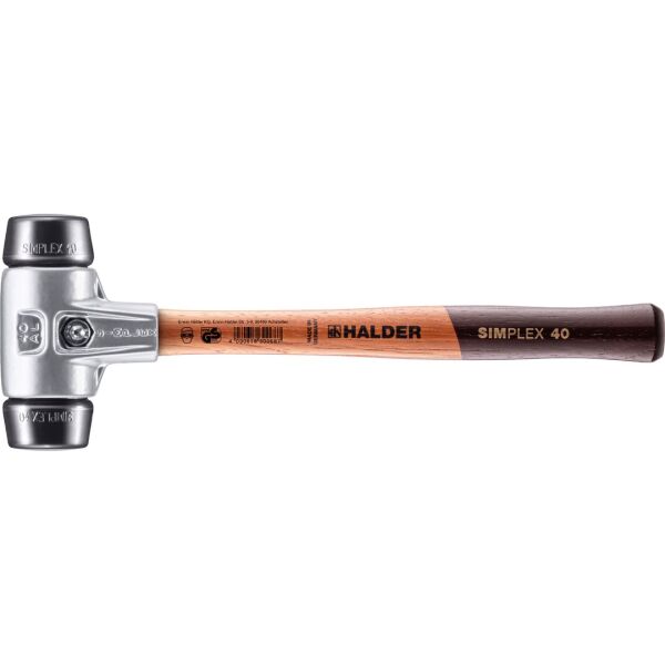 HALDER SIMPLEX Schonhammer Ø 40 mm Gummi mit Aluminiumgehäuse