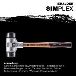 HALDER SIMPLEX Schonhammer Ø 50 mm Gummi mit Aluminiumgehäuse
