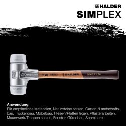 HALDER SIMPLEX Schonhammer Ø 30 mm TPE-mid grau mit Aluminiumgehäuse