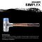 HALDER SIMPLEX Schonhammer Ø 50 mm TPE-soft blau / TPE-mid grau mit Aluminiumgehäuse