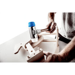 HALDER SIMPLEX Schonhammer Ø 50 mm TPE-soft blau / Superplastik mit Aluminiumgehäuse