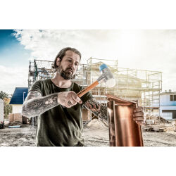 HALDER SIMPLEX Schonhammer Ø 40 mm TPE-soft blau / Nylon mit Aluminiumgehäuse