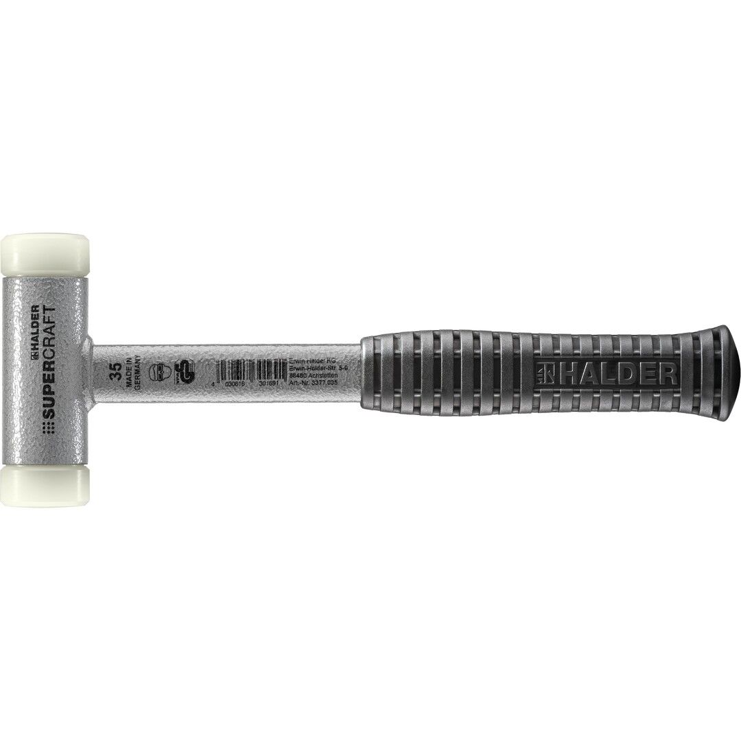 HALDER SUPERCRAFT Schonhammer Ø 35 mm rückschlagfrei mit bruchsicherem Stahlrohrstiel