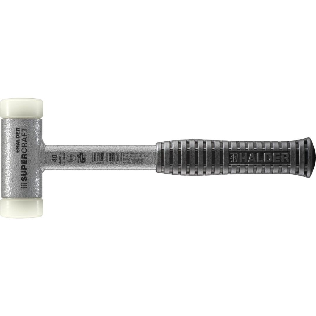 HALDER SUPERCRAFT Schonhammer Ø 40 mm rückschlagfrei mit bruchsicherem Stahlrohrstiel