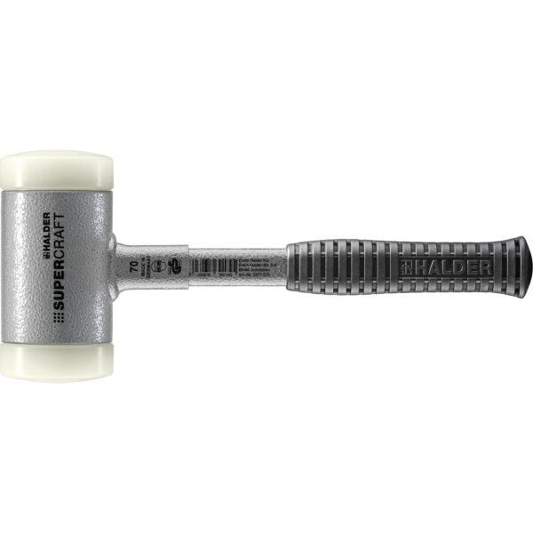 HALDER SUPERCRAFT Schonhammer Ø 70 mm rückschlagfrei mit bruchsicherem Stahlrohrstiel