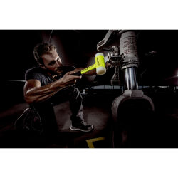 HALDER SUPERCRAFT Schonhammer Ø 40 mm rückschlagfrei mit bruchsicherem Stahlrohrstiel gelb fluoreszierend