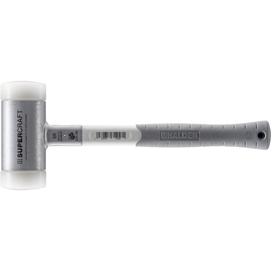 HALDER SUPERCRAFT Schonhammer Ø 60 mm rückschlagfrei mit 3-Komponentenstiel