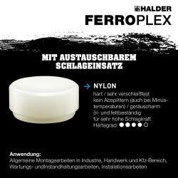 HALDER FERROPLEX Kombihammer Ø 30 mm / 600g mit Stahlrohrstiel