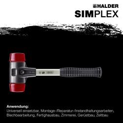 HALDER SIMPLEX Schonhammer Ø 30 mm Plastik rot mit...