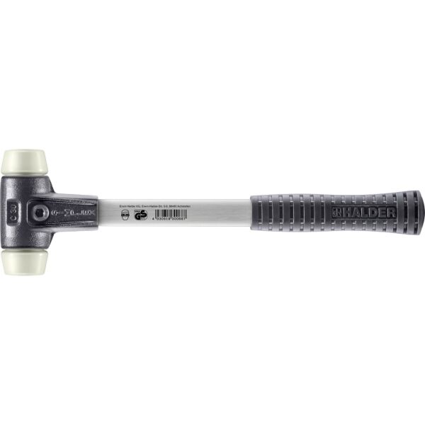 HALDER SIMPLEX Schonhammer Ø 30 mm Nylon mit verstärkem Tempergussgehäuse und Fiberglasstiel