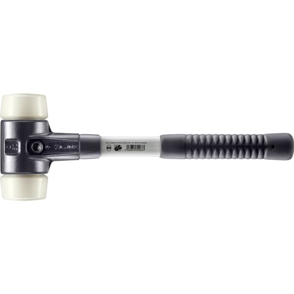 HALDER SIMPLEX Schonhammer Ø 60 mm Nylon mit verstärkem Tempergussgehäuse und Fiberglasstiel