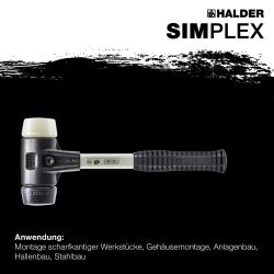 HALDER SIMPLEX Schonhammer Ø 40 mm Gummi / Nylon...