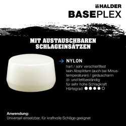 HALDER BASEPLEX Schonhammer Ø 50 mm Nylon mit Zindruckgussgehäuse