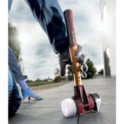 HALDER SIMPLEX Plusbox Starterkit Schonhammer Ø 80 mm Superplastik / TPE-mid / TPE-soft / Gummi mit Standfuß + Flaschenöffner | Gravur möglich