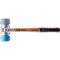 HALDER SIMPLEX Schonhammer Ø 50:40 mm TPE-soft blau / TPE-mid grau mit Aluminiumgehäuse | Gravur möglich