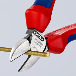 KNIPEX 70 02 140 Seitenschneider 140 mm schwarz atramentiert poliert mit Mehrkomponenten-Hüllen