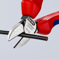 KNIPEX 70 02 140 Seitenschneider 140 mm schwarz atramentiert poliert mit Mehrkomponenten-Hüllen