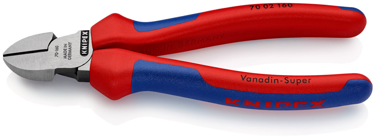 KNIPEX 70 02 160 Seitenschneider 160 mm schwarz atramentiert poliert mit Mehrkomponenten-Hüllen