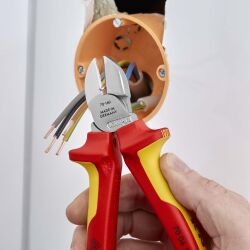 KNIPEX 70 06 160 Seitenschneider 160 mm VDE isoliert verchromt mit Mehrkomponenten-Hüllen