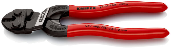 KNIPEX 71 01 160 CoBolt® S Kompakt Bolzenschneider 160 mm Ø 4,4 mm schwarz atramentiert mit Kunststoff überzogen