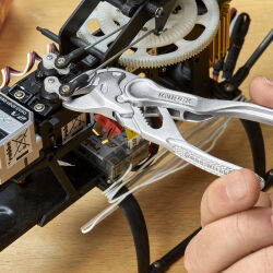 KNIPEX 86 04 100 Zangenschlüssel XS 100 mm verchromt Zange und Schraubenschlüssel in einem Werkzeug aufgeprägte raue Oberfläche