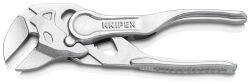 KNIPEX 86 04 100 Zangenschlüssel XS 100 mm verchromt Zange und Schraubenschlüssel in einem Werkzeug aufgeprägte raue Oberfläche