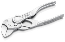 KNIPEX 86 04 100 Zangenschlüssel XS 100 mm verchromt Zange und Schraubenschlüssel in einem Werkzeug aufgeprägte raue Oberfläche