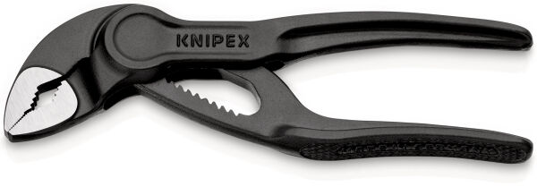 KNIPEX 87 00 100 BK Cobra® XS Rohr- und Wasserpumpenzange 100 mm aufgeprägte, raue Oberfläche grau atramentiert poliert