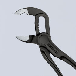 KNIPEX 87 00 100 BK Cobra® XS Rohr- und Wasserpumpenzange 100 mm aufgeprägte, raue Oberfläche grau atramentiert poliert