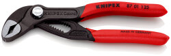 KNIPEX 87 01 125 Cobra® Hightech Wasserpumpenzange 125 mm poliert mit rutschhemmendem Kunststoff überzogen grau atramentiert